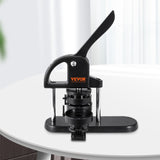 VEVOR Button Maker Machine, 1/1.25/2.28 inch(25/32/58mm) 3-in-1 Pin Maker, Installation-Free Badge Punch Press Kit, Button Making Supplies with 300pcs Button Parts, Circle Cutter, Magic Book - Low Angle