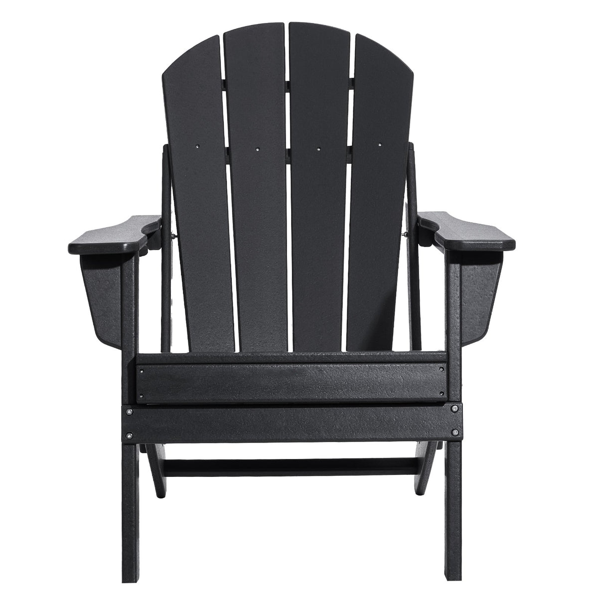 VEVOR Adirondack Chair Plastic, Set of 2 All-Weather Portable Folding Fire Pit Chair, Outdoor Adirondack Patio Chair with Cup Holder, with Relaxing Arm Rest Ergonomic, for Garden, Backyard - Black
