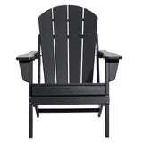 VEVOR Adirondack Chair Plastic, Set of 2 All-Weather Portable Folding Fire Pit Chair, Outdoor Adirondack Patio Chair with Cup Holder, with Relaxing Arm Rest Ergonomic, for Garden, Backyard - Black - Extra Image