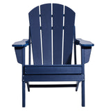 VEVOR Adirondack Chair Plastic, Set of 2 All-Weather Portable Folding Fire Pit Chair, Outdoor Adirondack Patio Chair with Cup Holder, with Relaxing Arm Rest Ergonomic, for Garden, Backyard Navy Blue - Extra Image