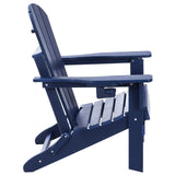 VEVOR Adirondack Chair Plastic, Set of 2 All-Weather Portable Folding Fire Pit Chair, Outdoor Adirondack Patio Chair with Cup Holder, with Relaxing Arm Rest Ergonomic, for Garden, Backyard Navy Blue - Extra Image