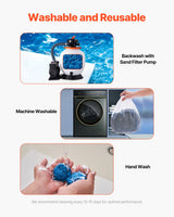 VEVOR Pool Filter Balls for Sand Filter Pump Swimming Pool 0.71 kg Reusable Blue - Top-Down View