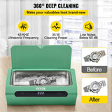 VEVOR Ultrasonic Cleaner Ultrasound Cleaning Machine 500ML Green for Jewelry - Side View