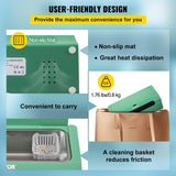 VEVOR Ultrasonic Cleaner Ultrasound Cleaning Machine 500ML Green for Jewelry - 45-Degree Angle