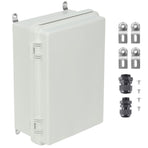 Outdoor Electrical Junction Box, 300 x 200 x 180 mm, ABS Plastic Electrical Enclosure Box with Hinged Cover Stainless Steel Latch, IP67 Dustproof Waterproof for Outdoor Electrical Projects