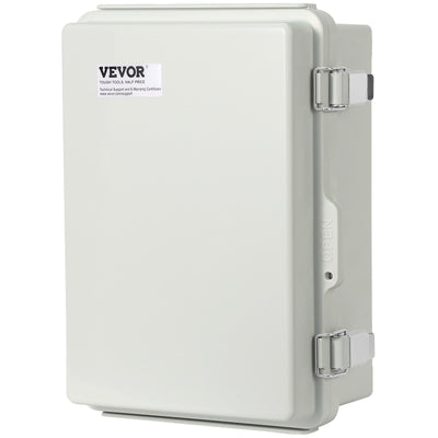 VEVOR Outdoor Electrical Junction Box, 430 x 330 x 180 mm, ABS Plastic Electrical Enclosure Box with Hinged Cover Stainless Steel Latch, IP67