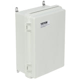 VEVOR Outdoor Electrical Junction Box, 430 x 330 x 180 mm, ABS Plastic Electrical Enclosure Box with Hinged Cover Stainless Steel Latch, IP67 Dustproof Waterproof for Outdoor Electrical Projects, 17 x 13 x 7 inch