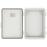 VEVOR Outdoor Electrical Junction Box, 430 x 330 x 180 mm, ABS Plastic Electrical Enclosure Box with Hinged Cover Stainless Steel Latch, IP67 Dustproof Waterproof for Outdoor Electrical Projects, 17 x 13 x 7 inch