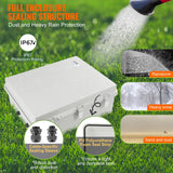 VEVOR Outdoor Electrical Junction Box, 530 x 430 x 200 mm, ABS Plastic Electrical Enclosure Box with Hinged Cover Stainless Steel Latch, IP67 Dustproof Waterproof for Outdoor Electrical Projects, 21 x 17 x 8 inch - Side View
