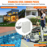 VEVOR Outdoor Electrical Junction Box, 530 x 430 x 200 mm, ABS Plastic Electrical Enclosure Box with Hinged Cover Stainless Steel Latch, IP67 Dustproof Waterproof for Outdoor Electrical Projects, 21 x 17 x 8 inch - 45-Degree Angle