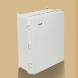 VEVOR Outdoor Electrical Junction Box, 530 x 430 x 200 mm, ABS Plastic Electrical Enclosure Box with Hinged Cover Stainless Steel Latch, IP67 Dustproof Waterproof for Outdoor Electrical Projects, 21 x 17 x 8 inch - Close-Up Angle