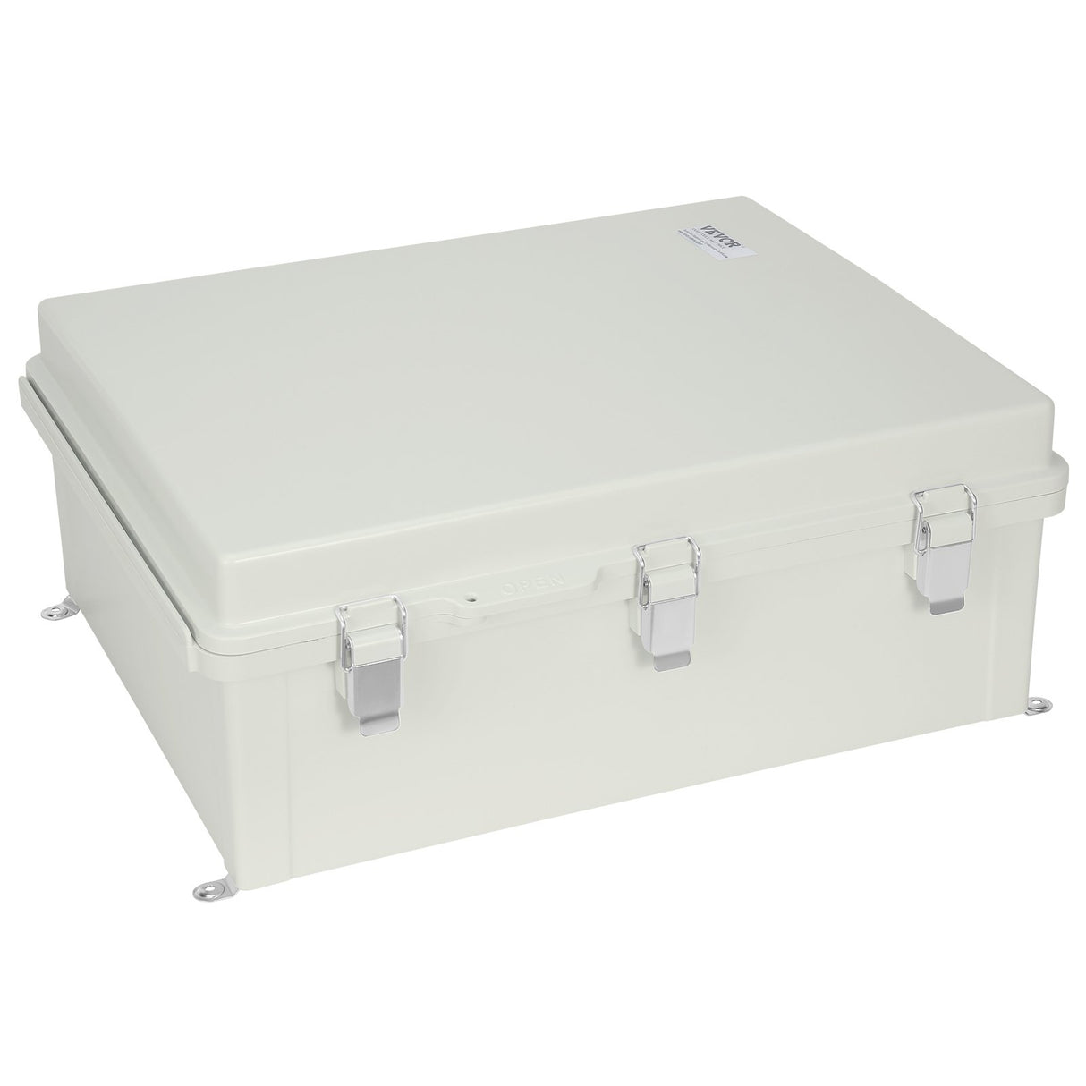 VEVOR Outdoor Electrical Junction Box, 530 x 430 x 200 mm, ABS Plastic Electrical Enclosure Box with Hinged Cover Stainless Steel Latch, IP67 Dustproof Waterproof for Outdoor Electrical Projects, 21 x 17 x 8 inch