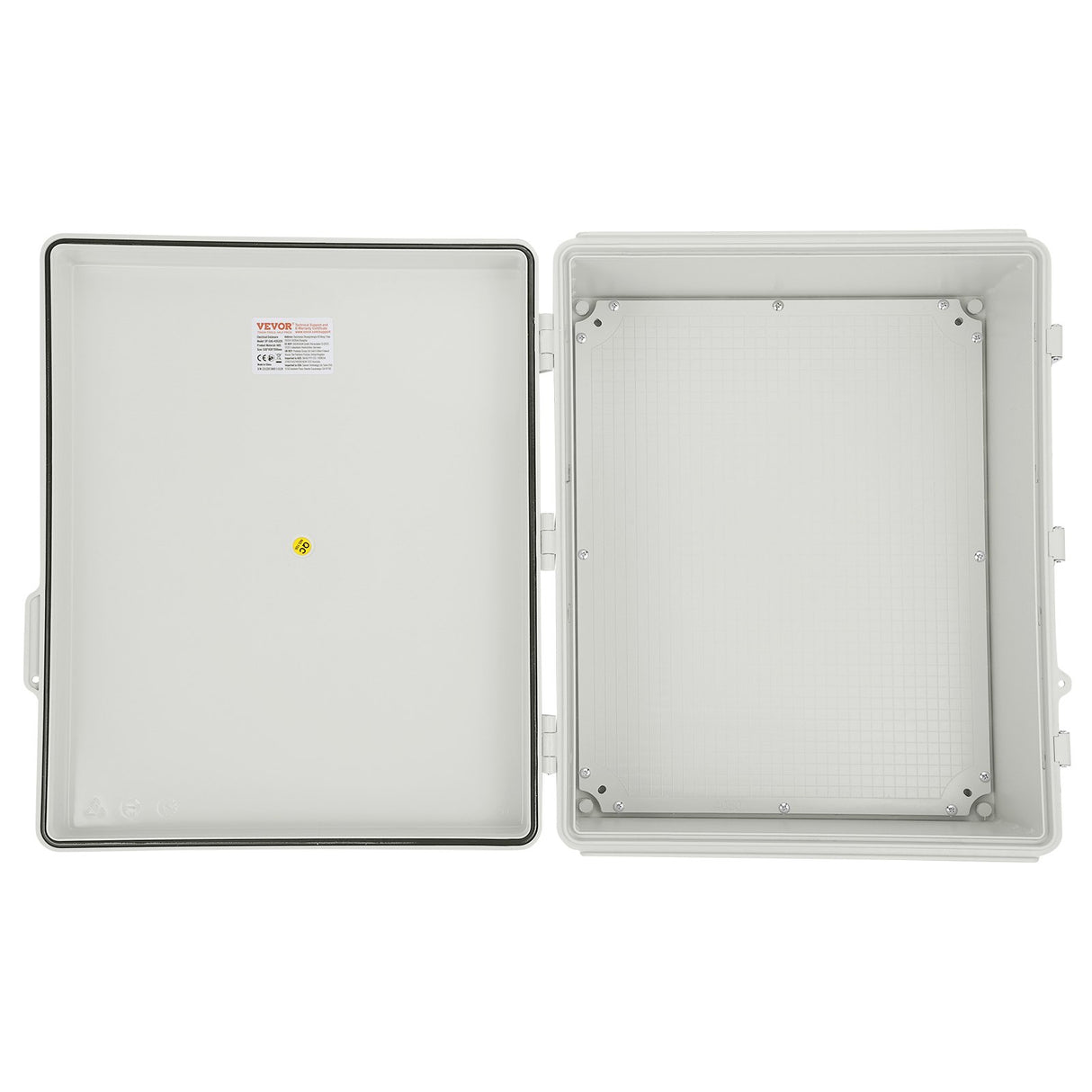 VEVOR Outdoor Electrical Junction Box, 530 x 430 x 200 mm, ABS Plastic Electrical Enclosure Box with Hinged Cover Stainless Steel Latch, IP67 Dustproof Waterproof for Outdoor Electrical Projects, 21 x 17 x 8 inch