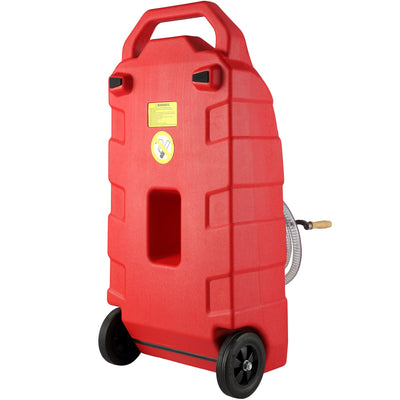 VEVOR 60.57L Fuel Caddy, 7.8 L/min, Portable Gas Storage Tank Container with Hand Pump Rubber Wheels, Fuel Transfer Storage Tank for Gasoline Diesel