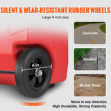 VEVOR 60.57L Fuel Caddy, 7.8 L/min, Portable Gas Storage Tank Container with Hand Pump Rubber Wheels, Fuel Transfer Storage Tank for Gasoline Diesel Machine Oil Car Mowers Tractor Boat Motorcycle - Side View