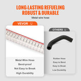 VEVOR 60.57L Fuel Caddy, 7.8 L/min, Portable Gas Storage Tank Container with Hand Pump Rubber Wheels, Fuel Transfer Storage Tank for Gasoline Diesel Machine Oil Car Mowers Tractor Boat Motorcycle - Top-Down View