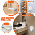 Urea-formaldehyde Folding Shower Seat, 13.6'' x 12.8'' Unfolded, Wall Mounted Fold Up Shower Bench with 450 lbs Load Capacity, Space Saving Fold Down Shower Chair for Seniors Children Adults