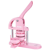 VEVOR Button Maker, 1/1.25/2.28 inch(25/32/58mm) 3-IN-1 Pin Maker, 300pcs Button Parts, Button Maker Machine with Panda Magic Book, Ergonomic Arc Handle Punch Press Kit, For Children DIY Gifts, Pink