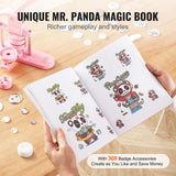 VEVOR Button Maker, 1/1.25/2.28 inch(25/32/58mm) 3-IN-1 Pin Maker, 300pcs Button Parts, Button Maker Machine with Panda Magic Book, Ergonomic Arc Handle Punch Press Kit, For Children DIY Gifts, Pink - 45-Degree Angle