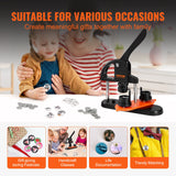 VEVOR Button Maker Machine, 0.98 inch/25mm Pin Maker, Installation-Free Badge Punch Press Kit, Children DIY Gifts Button Making Supplies with 500pcs Button Parts, Circle Cutter, Magic Book - Top-Down View