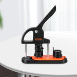 VEVOR Button Maker Machine, 0.98 inch/25mm Pin Maker, Installation-Free Badge Punch Press Kit, Children DIY Gifts Button Making Supplies with 500pcs Button Parts, Circle Cutter, Magic Book - Close-Up Angle