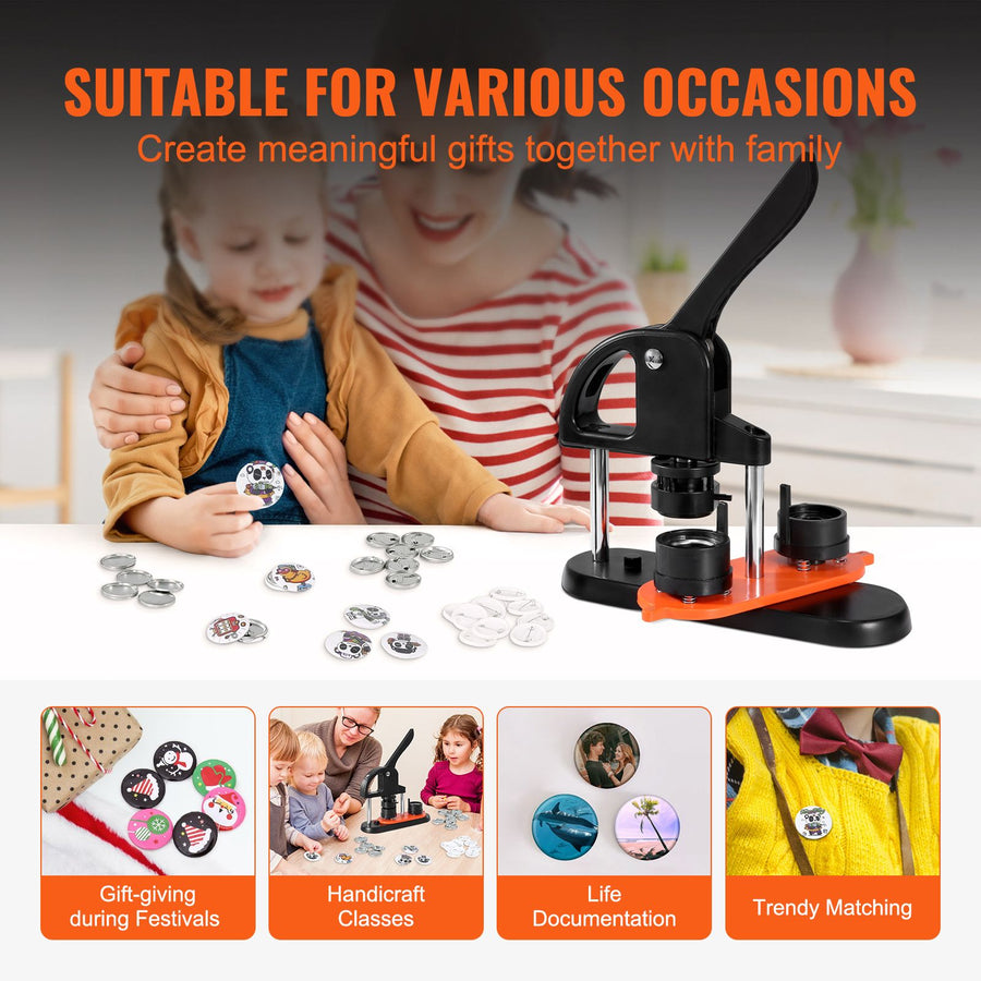 Button Maker Machine, 1.25 inch/32mm Pin Maker, Installation-Free Badge Punch Press Kit, Children DIY Gifts, image 4