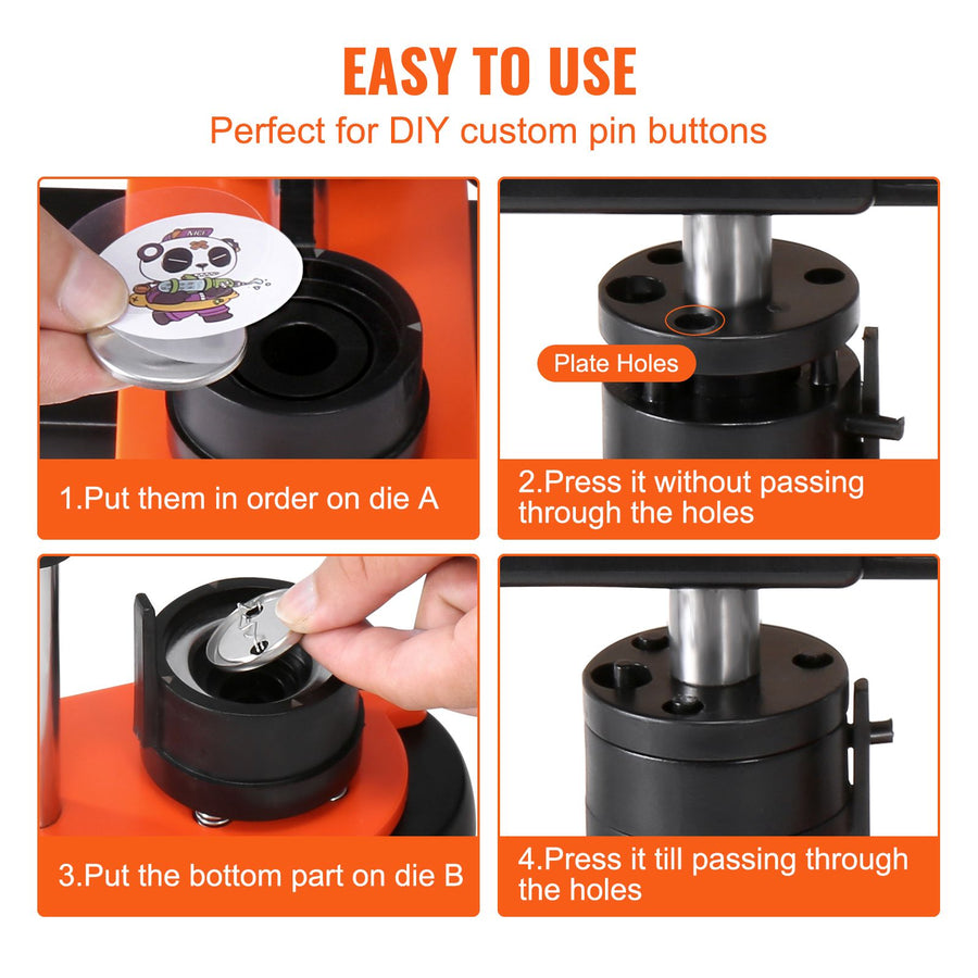 Button Maker Machine, 1.25 inch/32mm Pin Maker, Installation-Free Badge Punch Press Kit, Children DIY Gifts, image 5