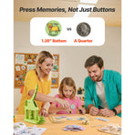 Button Maker Machine, 32 mm, Plastic Pin Maker with 500pcs Button Parts, Mr. Panda Magic Book, Circle Cutter and Hex Wrenches, Reinforced Ergonomic Handle, for DIY Badges, Personalized Pins