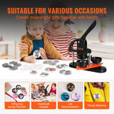 VEVOR Button Maker Machine, 2.28 inch/58mm Pin Maker, Installation-Free Badge Punch Press Kit, Children DIY Gifts Button Making Supplies with 100pcs Button Parts, Circle Cutter, Magic Book - Top-Down View