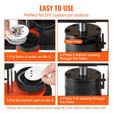 VEVOR Button Maker Machine, 2.28 inch/58mm Pin Maker, Installation-Free Badge Punch Press Kit, Children DIY Gifts Button Making Supplies with 100pcs Button Parts, Circle Cutter, Magic Book
