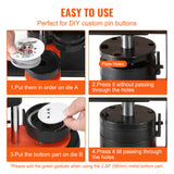 VEVOR Button Maker Machine, 2.28 inch/58mm Pin Maker, Installation-Free Badge Punch Press Kit, Children DIY Gifts Button Making Supplies with 100pcs Button Parts, Circle Cutter, Magic Book - 45-Degree Angle