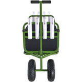 VEVOR Beach Fishing Cart, 136kg Load Capacity, Foldable Fish and Marine Cart with Four 280mm Big Wheels Rubber Balloon Tires, Heavy-Duty Steel Pier Wagon Trolley with 8 Rod Holders for Picnic - Extra Image