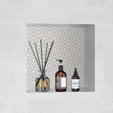 Shower Niche Ready for Tile 40.64 x 40.64 cm, Single Shelf Organizer, Square Corners Wall-inserted Niche Recessed, Sealed Protection Modern Soap Storage Niche for Shower Bathroom, Black