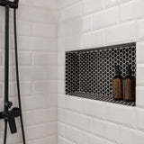 VEVOR Shower Niche 40.6 x 50.8 x 10.2 cm Recessed Wall Divider Shelf Bathroom - Close-Up Angle