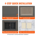 VEVOR Shower Niche Ready for Tile 40.64 x 60.96 cm, 16 x 24 inch Double Shelf Organizer, Square Corners Wall-inserted Niche Recessed, Sealed Protection Modern Soap Storage Niche for Shower Bathroom, Black - 45-Degree Angle