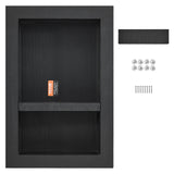 VEVOR Shower Niche Ready for Tile 40.64 x 60.96 cm, 16 x 24 inch Double Shelf Organizer, Square Corners Wall-inserted Niche Recessed, Sealed Protection Modern Soap Storage Niche for Shower Bathroom, Black - Extra Image