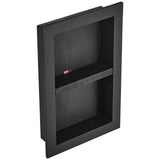 VEVOR Shower Niche Ready for Tile 40.64 x 60.96 cm, 16 x 24 inch Double Shelf Organizer, Square Corners Wall-inserted Niche Recessed, Sealed Protection Modern Soap Storage Niche for Shower Bathroom, Black - Extra Image