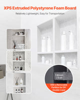 VEVOR Shower Niche 40.6 x 81.3 + 40.6 x 81.3 cm Recessed Wall Shelf Bathroom - Side View