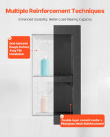 VEVOR Shower Niche 40.6 x 81.3 + 40.6 x 81.3 cm Recessed Wall Shelf Bathroom - Top-Down View