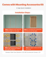 VEVOR Shower Niche 40.6 x 81.3 + 40.6 x 81.3 cm Recessed Wall Shelf Bathroom - 45-Degree Angle