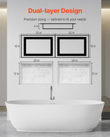 VEVOR Shower Niche 40.6 x 81.3 + 40.6 x 81.3 cm Recessed Wall Shelf Bathroom - Rear View