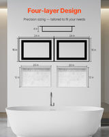 VEVOR Shower Niche 40.6 x 61+40.6 x 61 cm Recessed Wall Organizer Bathroom - Rear View