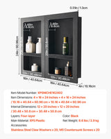 VEVOR Shower Niche 40.6 x 61+40.6 x 61 cm Recessed Wall Organizer Bathroom - Close-Up Angle