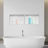 VEVOR Shower Niche 40.6 x 61+40.6 x 61 cm Recessed Wall Organizer Bathroom - Low Angle