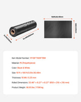 VEVOR 10Mil Plastic Sheeting Roll 10 x 100 FT Heavy Duty Black & White - Close-Up Angle