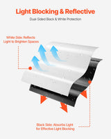 VEVOR 6Mil Plastic Sheeting Roll 10 x 100 FT Heavy Duty Film Black & White - 45-Degree Angle