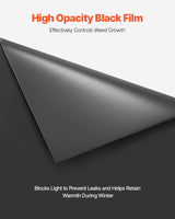 VEVOR 6Mil Plastic Sheeting Roll 24 x 100 FT Heavy Duty Polyethylene Black - 45-Degree Angle