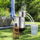 VEVOR Moonshine Still Water Alcohol Distiller 3Gal w/ Water Pump Stainless Steel - Low Angle