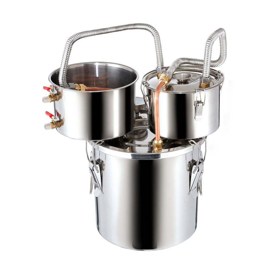 Moonshine Still Water Alcohol Distiller 3Gal w/Thumper Keg & 8W Water Pump