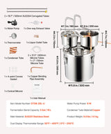 VEVOR Moonshine Still Water Alcohol Distiller 5Gal w/Thumper Keg & 8W Water Pump - Close-Up Angle